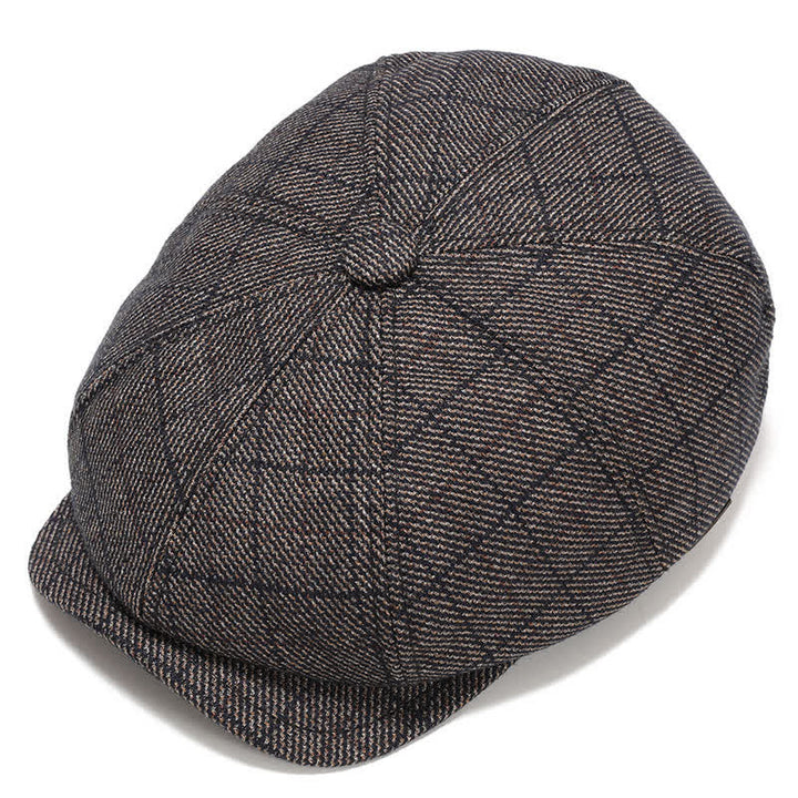 Classic Newsboy Flat Cap with Earflap Beret