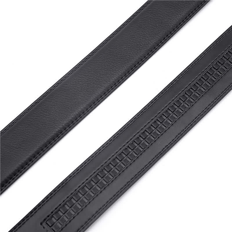Men's Simple Hollow Automatic Buckle Leather Belt - image 5