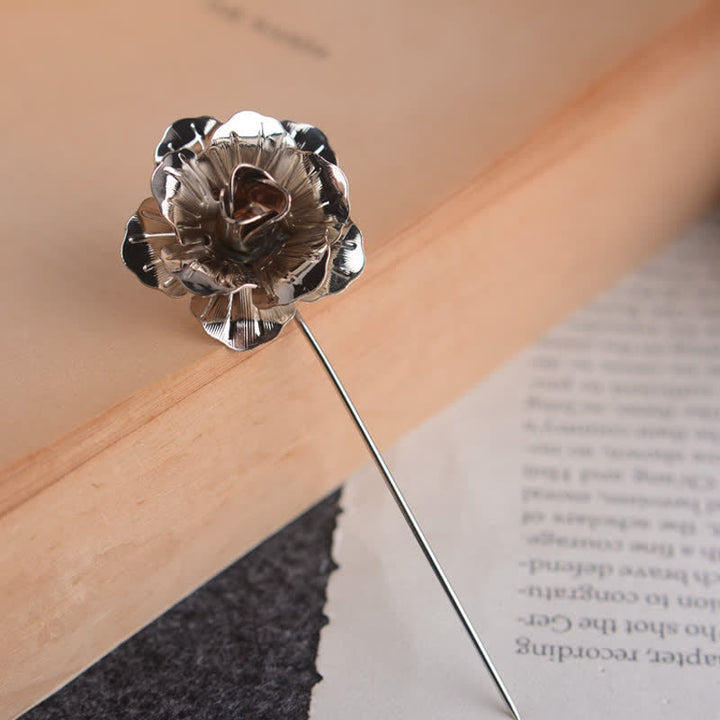 Men's Metal Rose Flower Brooch Pin