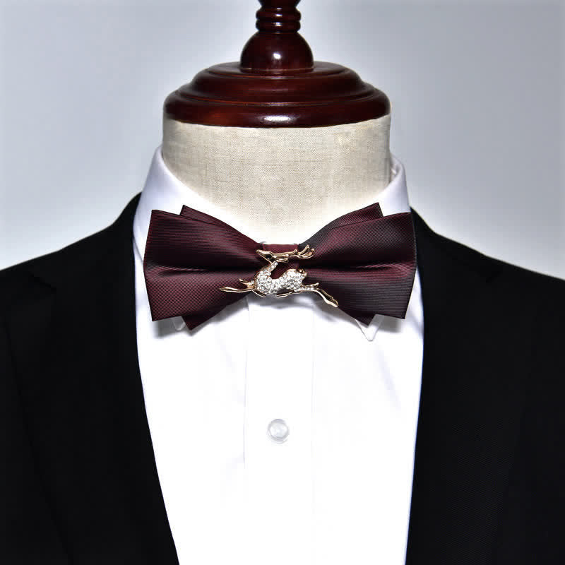 Men's Rhinestone Metal Matte Bow Tie