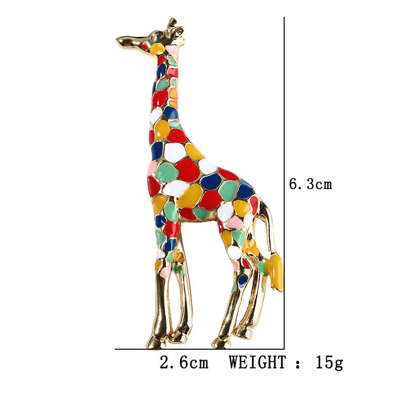 Women's Cartoon Glossy Enamel Giraffe Brooch