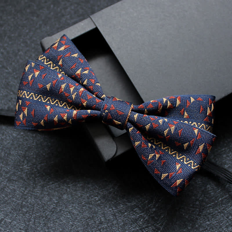 Men's Abstract Pattern Double Layers Bow Tie