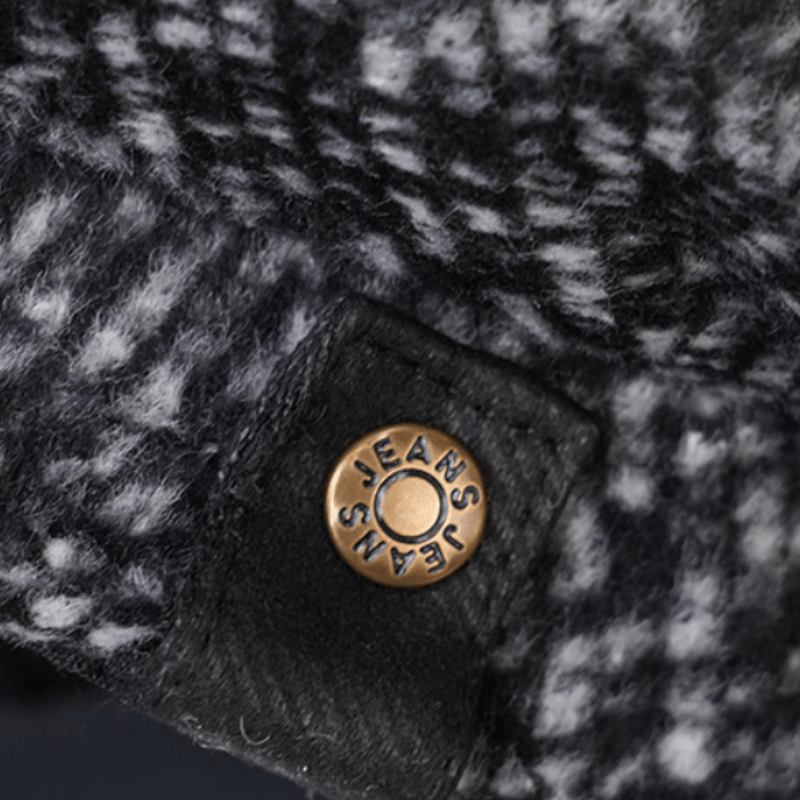 Black Fleck Tweed Newsboy Octagonal Beret Cap - image 7