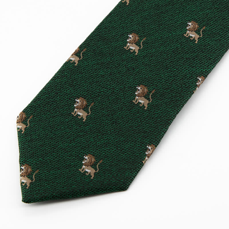 Men's Cartoon Animal Hunter Lion Necktie