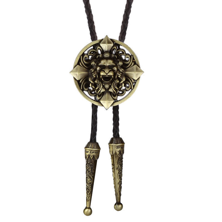 Novelty Animal Shape Howling Lion Bolo Tie