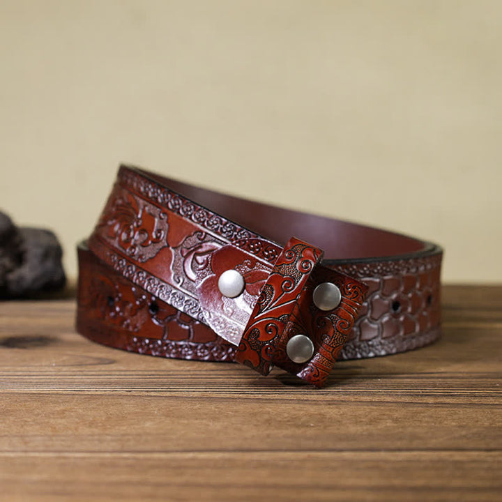 Men's DIY Texas Flag Longhorn Bull Buckle Leather Belt