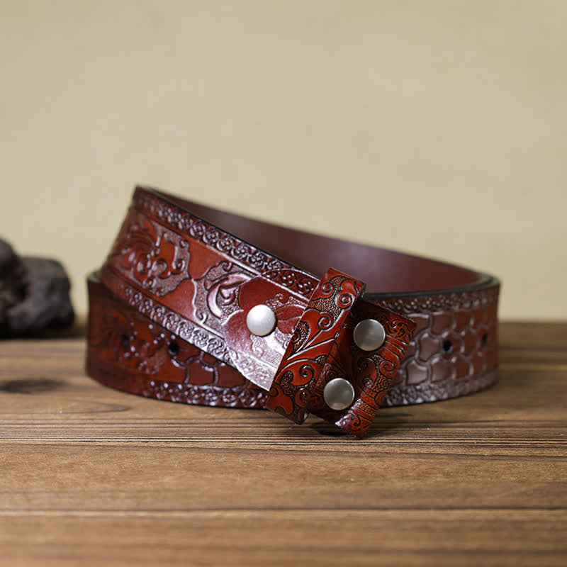 Men's DIY Deer Shotgun Hunter Buckle Leather Belt