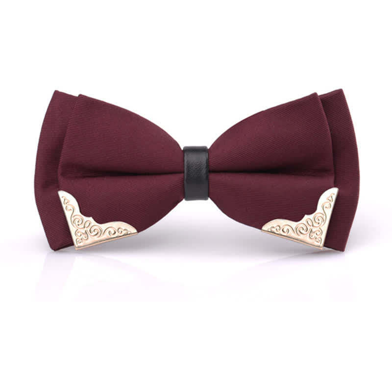 Men's Classic Metal Gold Bow Tie