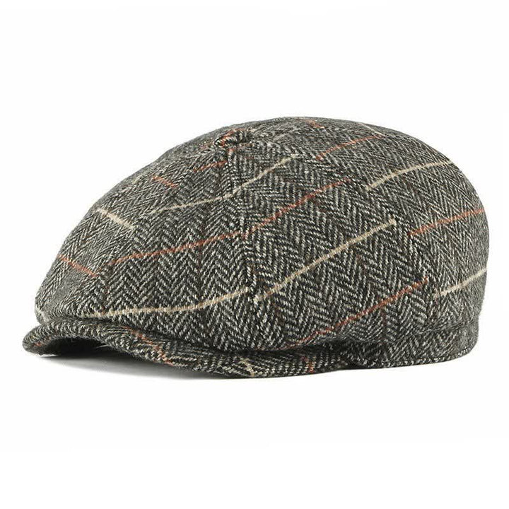 British Plaid Octagonal Cabbie Beret Cap