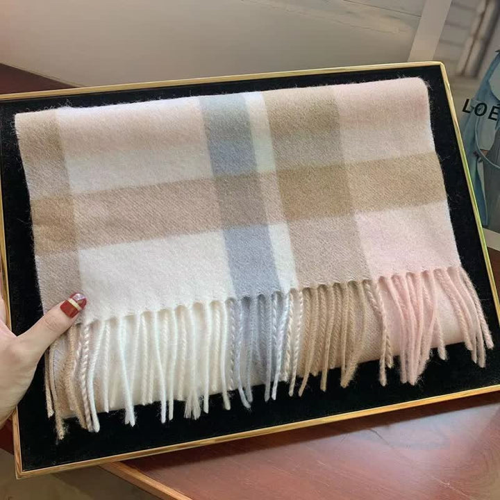 Unisex Cashmere Edinburgh Big Warm Plaid Scarf