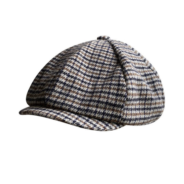Houndstooth Checked Newsboy Beret Cap - image 6