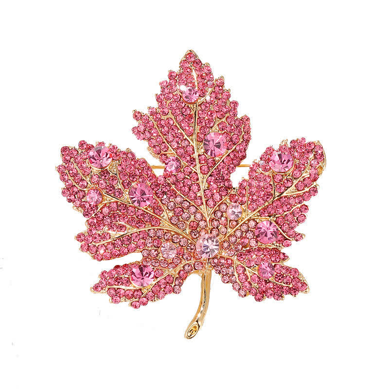 Women's Rhinestone Crystal Maple Leaf Brooch