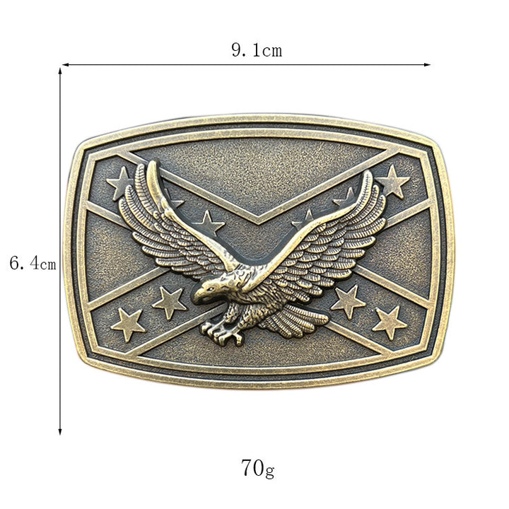 Men's DIY Eagle Flag Pattern Buckle Leather Belt