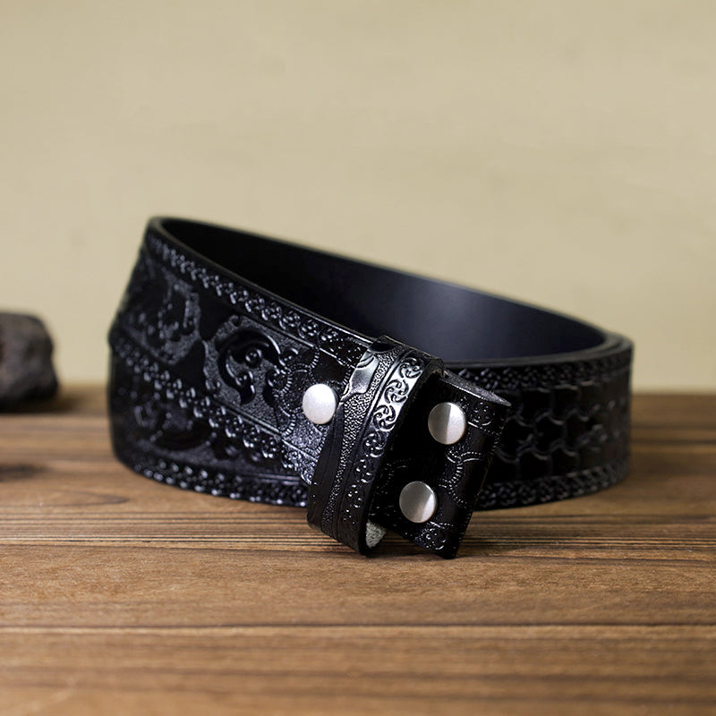 Men's DIY Eagle Flag Pattern Buckle Leather Belt