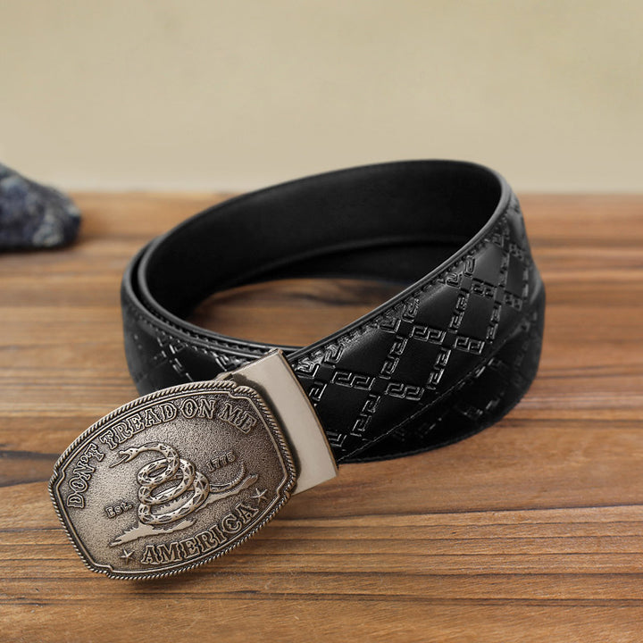 Men's DIY Snake Attitude Automatic Buckle Leather Belt