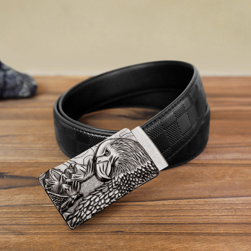 Men's DIY Strong Eagle Automatic Buckle Leather Belt