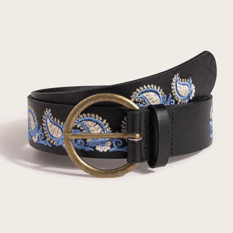 Women's Boho Floral Embroidery Ethnic Leather Belt