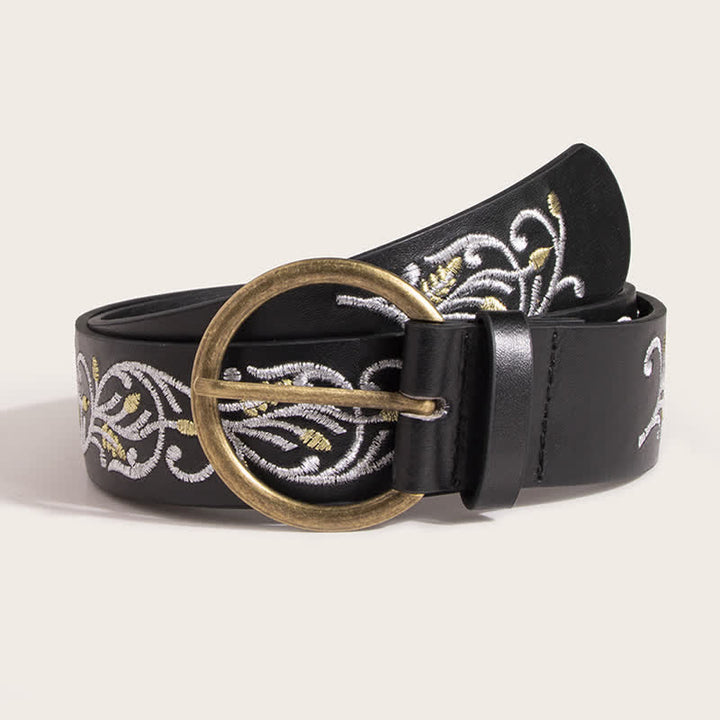 Women's Boho Floral Embroidery Ethnic Leather Belt