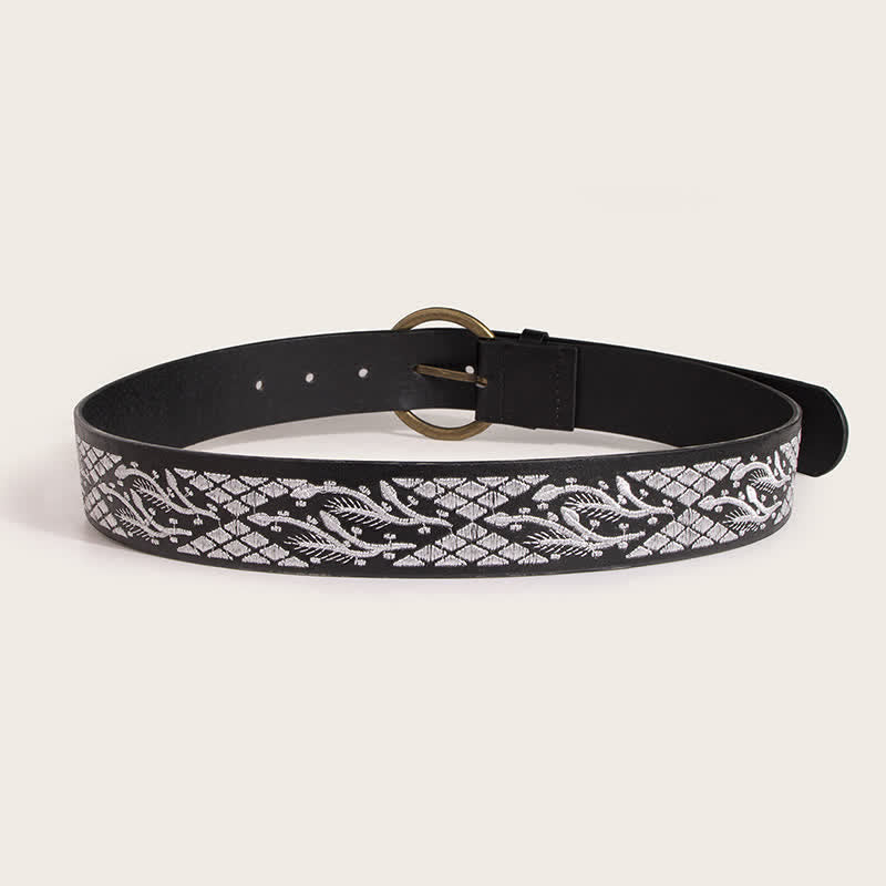 Women's Boho Floral Embroidery Ethnic Leather Belt