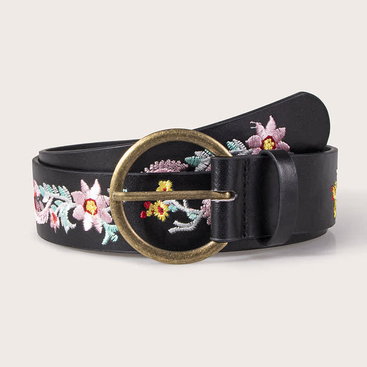 Women's Boho Floral Embroidery Ethnic Leather Belt