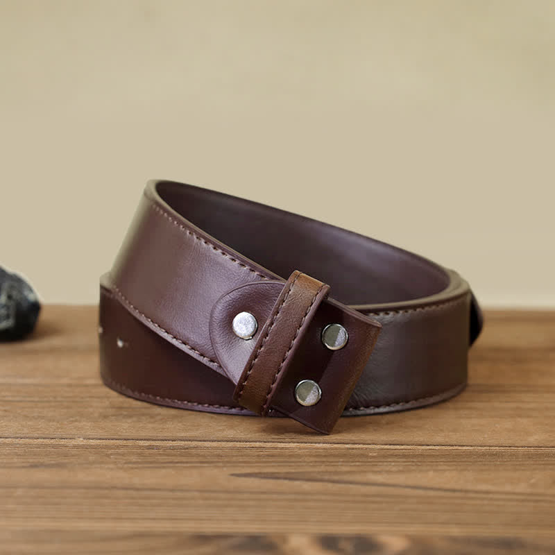 Men's DIY Horse Head Buckle Leather Belt