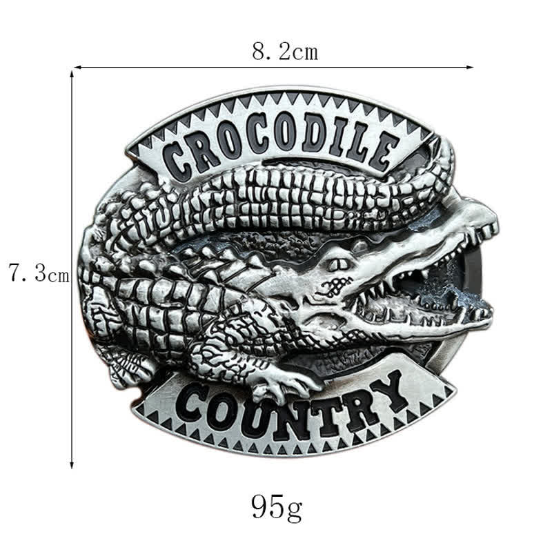 Men's DIY Jungle Crocodile Country Buckle Leather Belt