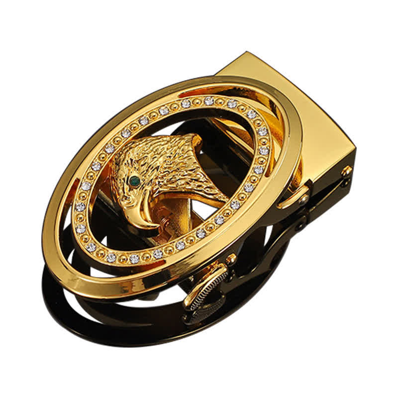 Men's DIY Rhinestone Eagle Automatic Buckle Leather Belt