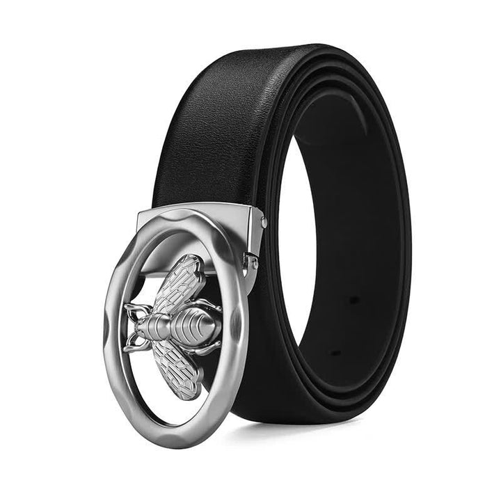 Men's Business Little Bee Hollow Buckle Leather Belt