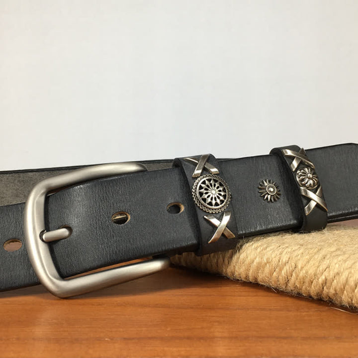 Men's Unique Rivet Studded Handmade Leather Belt