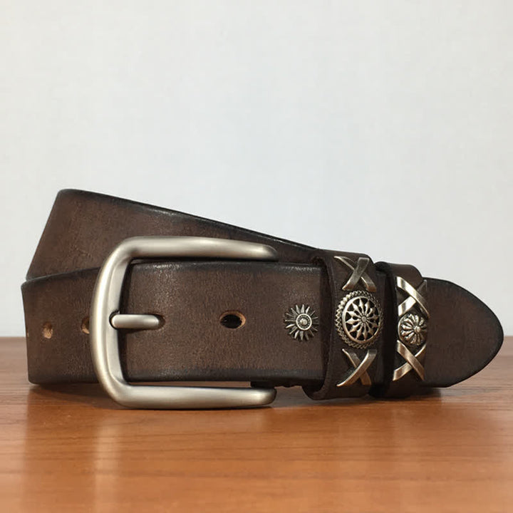 Men's Unique Rivet Studded Handmade Leather Belt