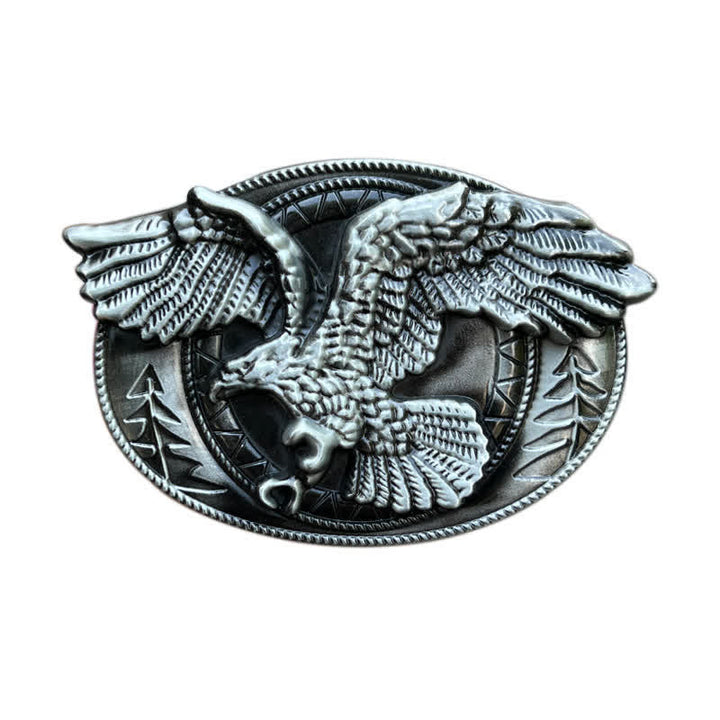 Men's DIY Flying Bald Eagle Buckle Leather Belt