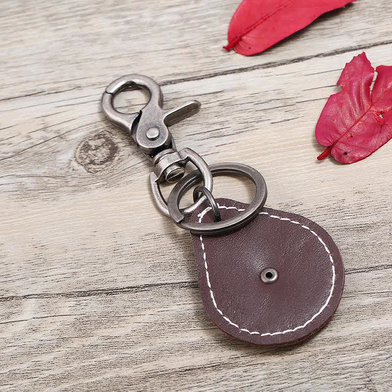 Lone Star Medallion Pendant Leather Keychain