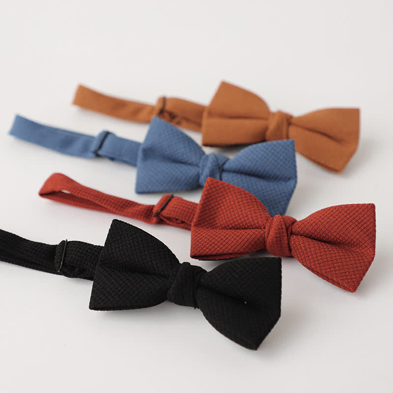 Men's Morandi Theme Solid Color Bow Tie