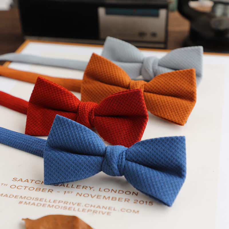 Men's Morandi Theme Solid Color Bow Tie