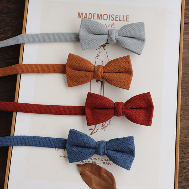 Men's Morandi Theme Solid Color Bow Tie