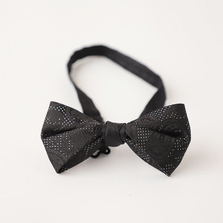 Men's Noble Black Micro Pattern Bow Tie