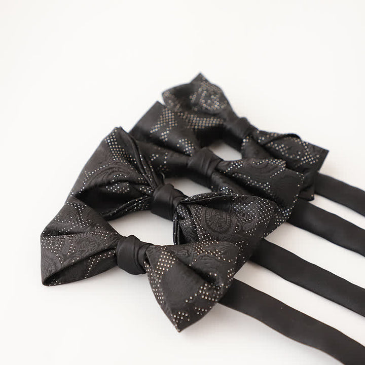 Men's Noble Black Micro Pattern Bow Tie