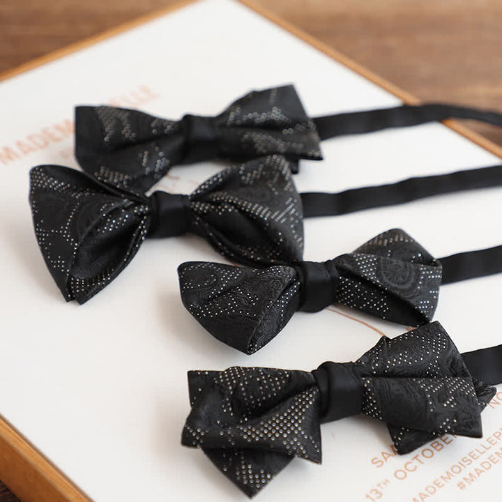 Men's Noble Black Micro Pattern Bow Tie