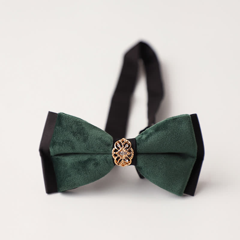 Men's Luxury Velvet Rhinestone Inlaid Wedding Bow Tie