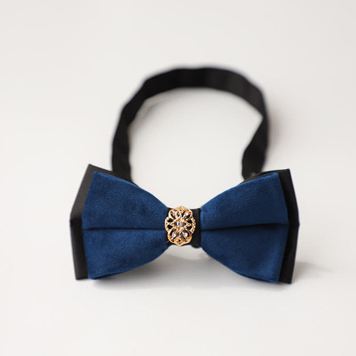 Men's Luxury Velvet Rhinestone Inlaid Wedding Bow Tie