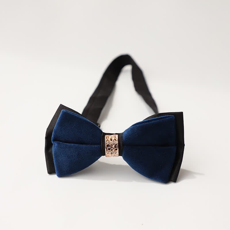 Men's Luxury Velvet Rhinestone Inlaid Wedding Bow Tie