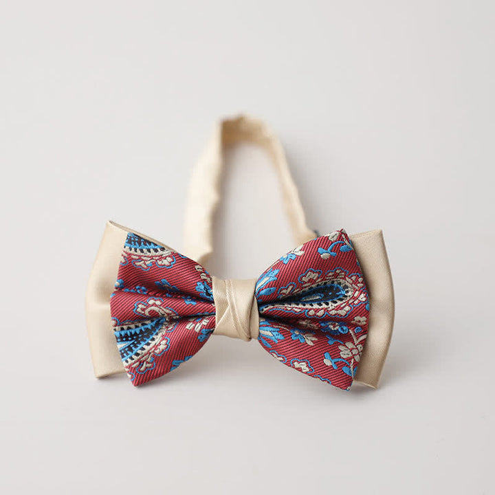 Men's Vintage Paisley Double Layered Bow Tie