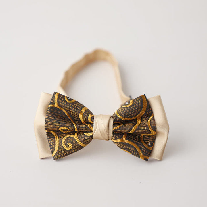 Men's Vintage Paisley Double Layered Bow Tie