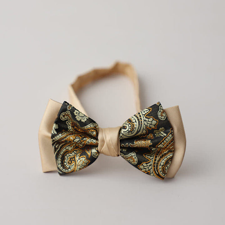 Men's Vintage Paisley Double Layered Bow Tie