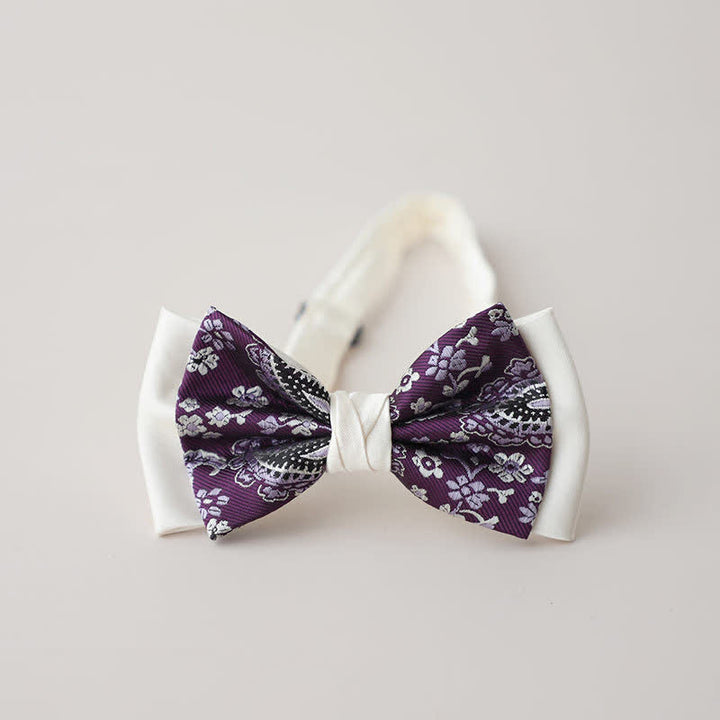 Men's Vintage Paisley Double Layered Bow Tie