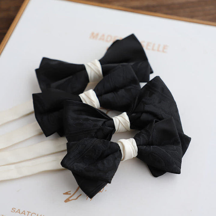 Men's Elegant Black Match White Bow Tie