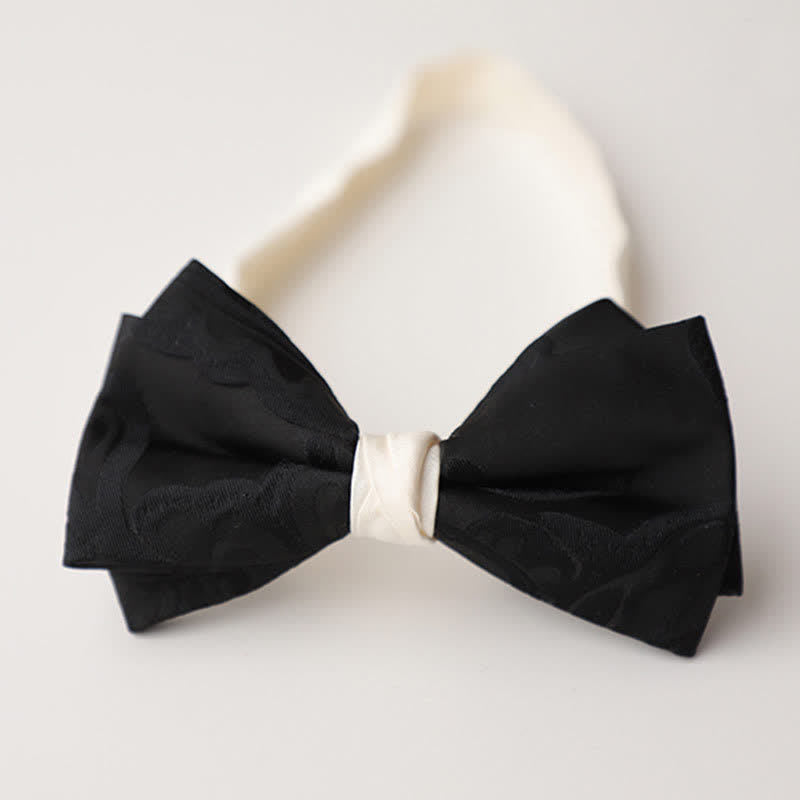 Men's Elegant Black Match White Bow Tie