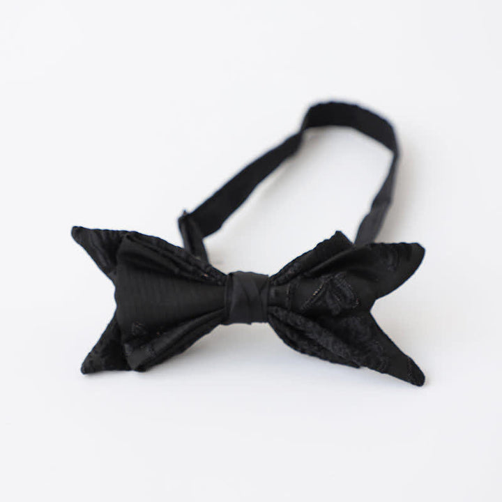 Men's Gentleman Black Delicate Pattern Bow Tie