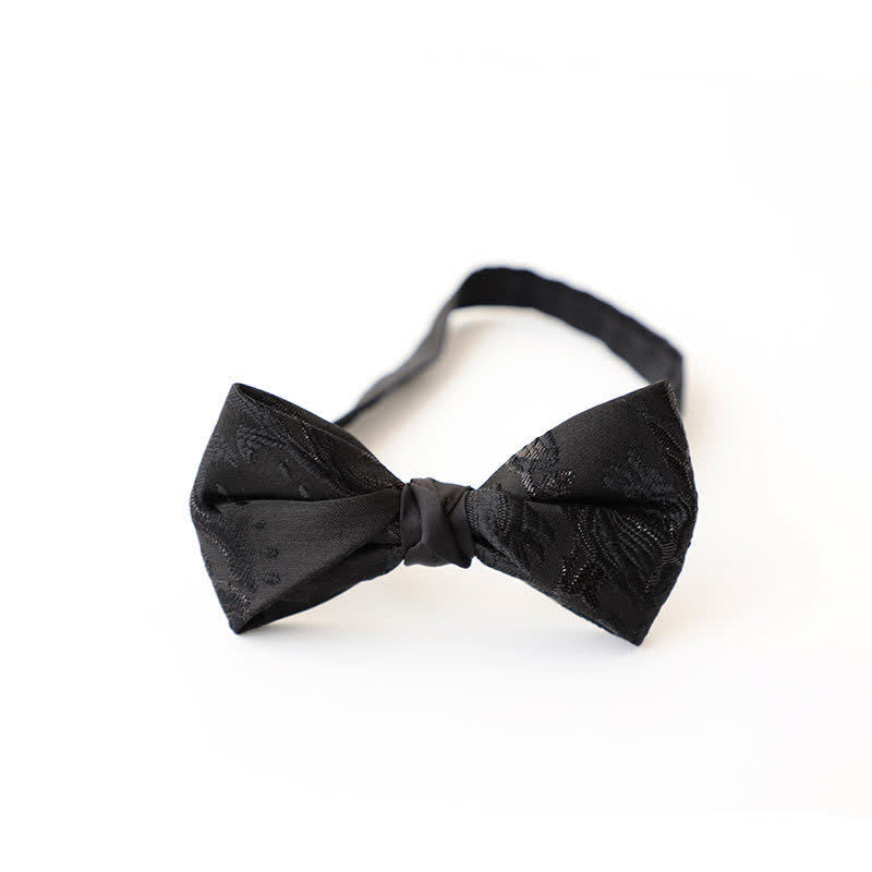 Men's Gentleman Black Delicate Pattern Bow Tie