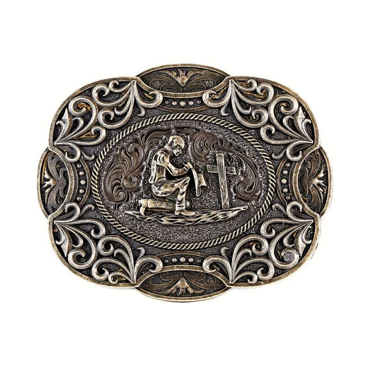 Men's DIY Kneeling Prayer Western Buckle Leather Belt